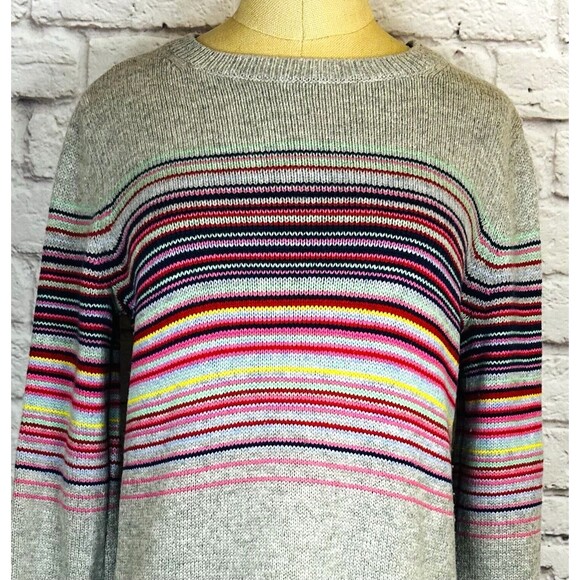 Gap Womens Sweater Dress Wool Blend Rainbow Stripe Multicolor Midi Petite MEDIUM - Picture 4 of 9